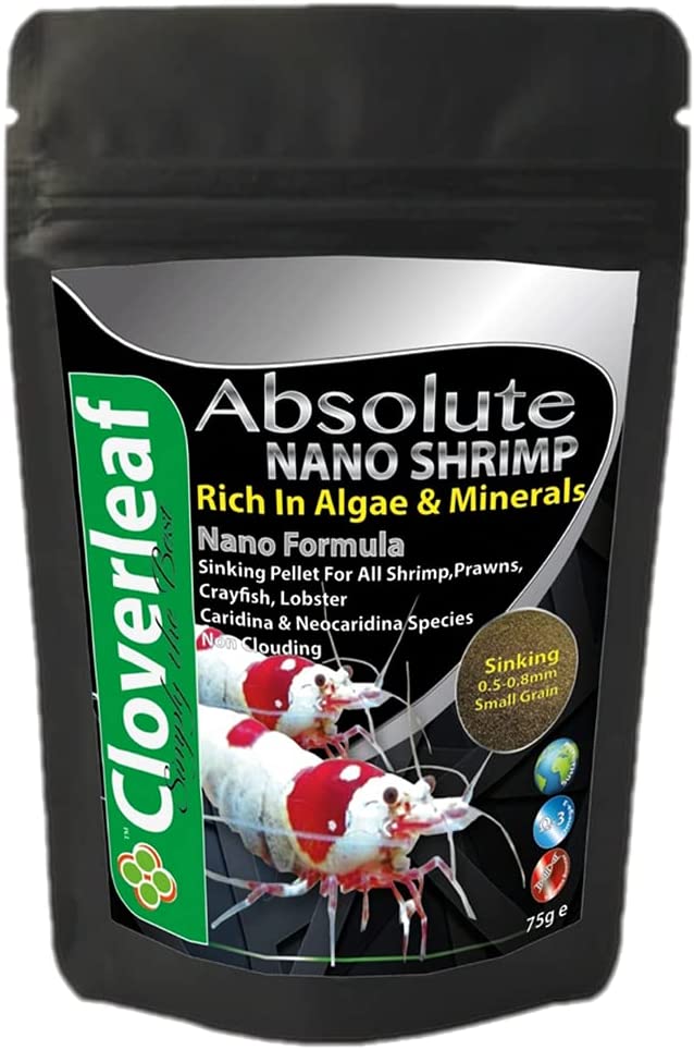Cloverleaf Absolute Nano Shrimp Algae & Mineral Rich Sinking Pellets Food  75g
