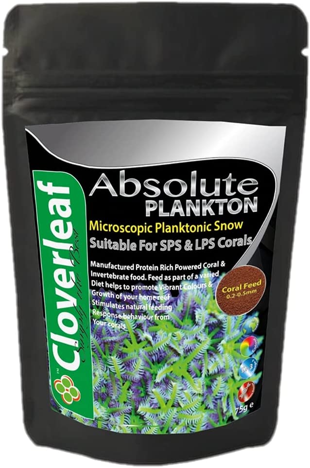 Cloverleaf Absolute Plankton Microscopic Planktonic Snow Coral & Invertebrate Food 75g