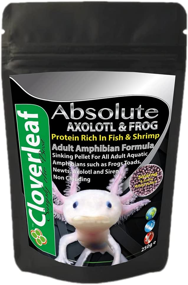 Cloverleaf Absolute Adult Axolotl & Frog 49% High Protein Sinking Pellets Food 250g